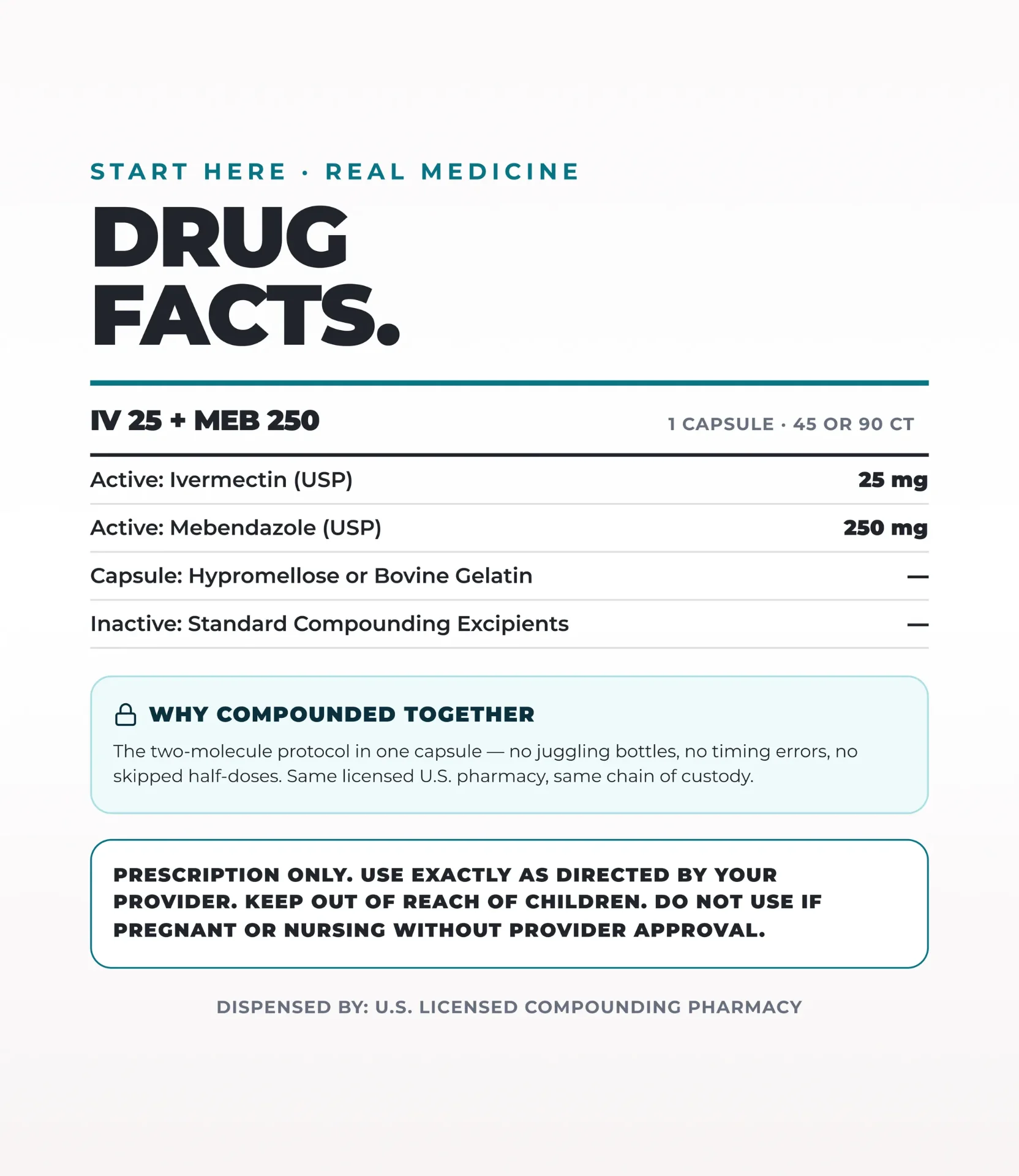 Drug Facts — IV 25 + MEB 250